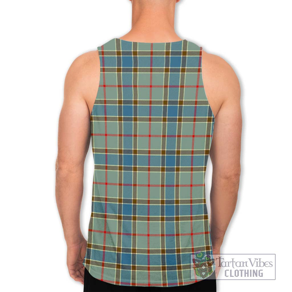 Tartan Vibes Clothing Balfour Blue Tartan Men's Tank Top with Family Crest DNA In Me Style