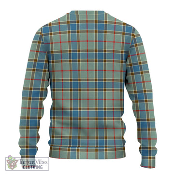 Balfour Blue Tartan Knitted Sweater with Family Crest DNA In Me Style