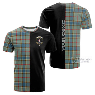 Balfour Blue Tartan Cotton T-shirt with Family Crest and Half Of Me Style