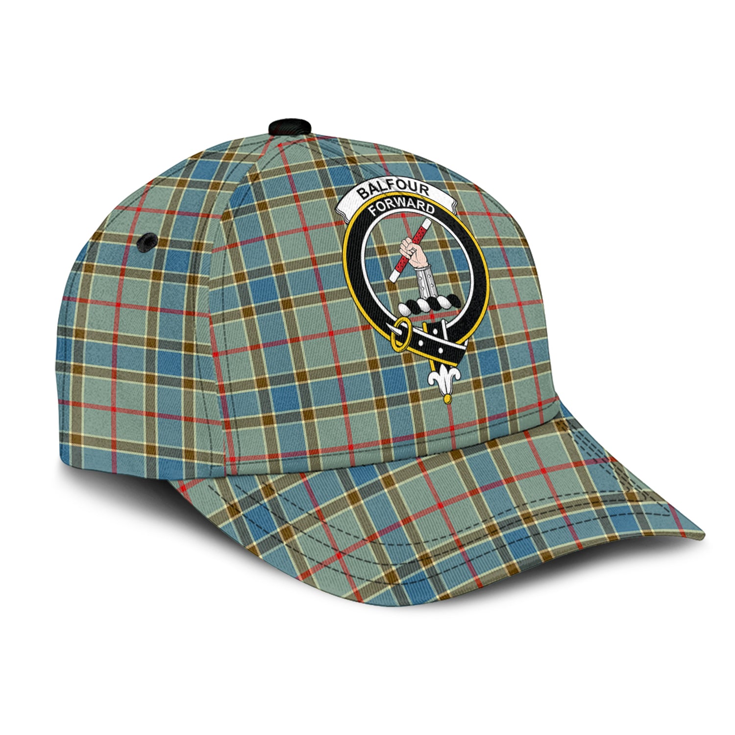 Balfour Blue Tartan Classic Cap with Family Crest - Tartan Vibes Clothing