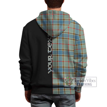 Balfour Blue Tartan Hoodie with Family Crest and Half Of Me Style