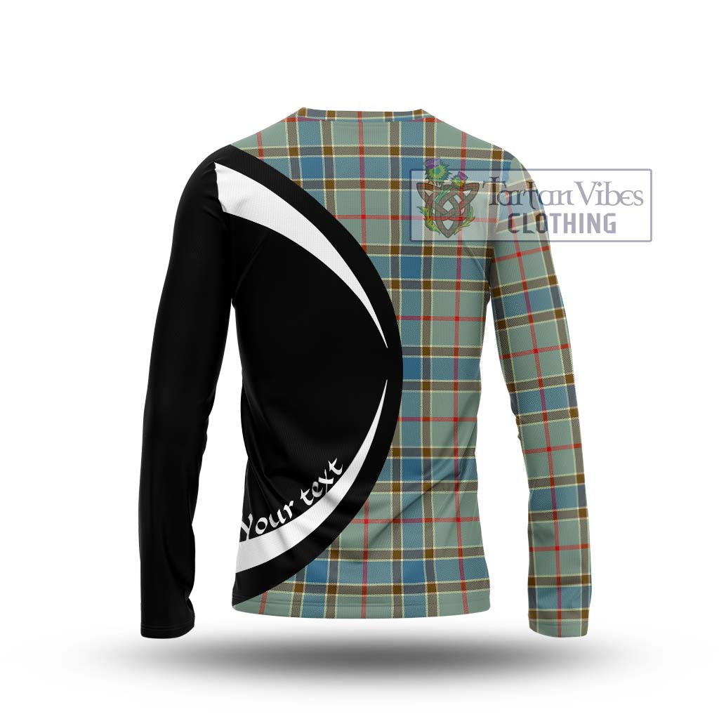 Balfour Blue Tartan Long Sleeve T-Shirt with Family Crest Circle Style - Tartan Vibes Clothing