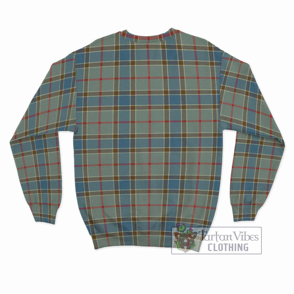 Tartan Vibes Clothing Balfour Blue Tartan Sweatshirt with Family Crest DNA In Me Style