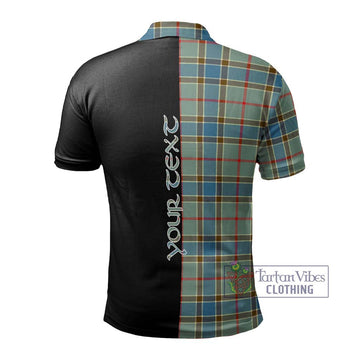 Balfour Blue Tartan Polo Shirt with Family Crest and Half Of Me Style