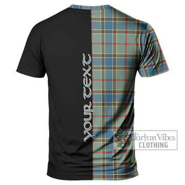 Balfour Blue Tartan T-Shirt with Family Crest and Half Of Me Style