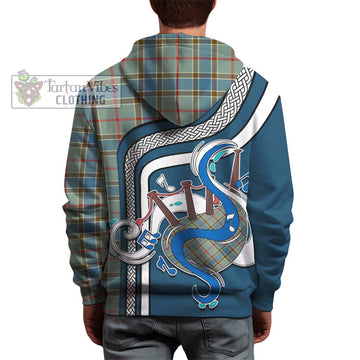 Balfour Blue Tartan Hoodie with Epic Bagpipe Style