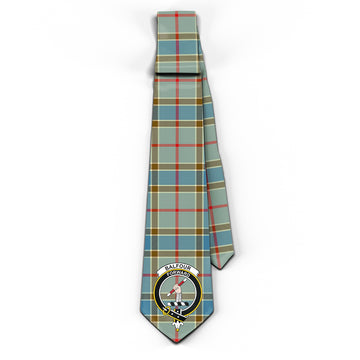 Balfour Blue Tartan Classic Necktie with Family Crest