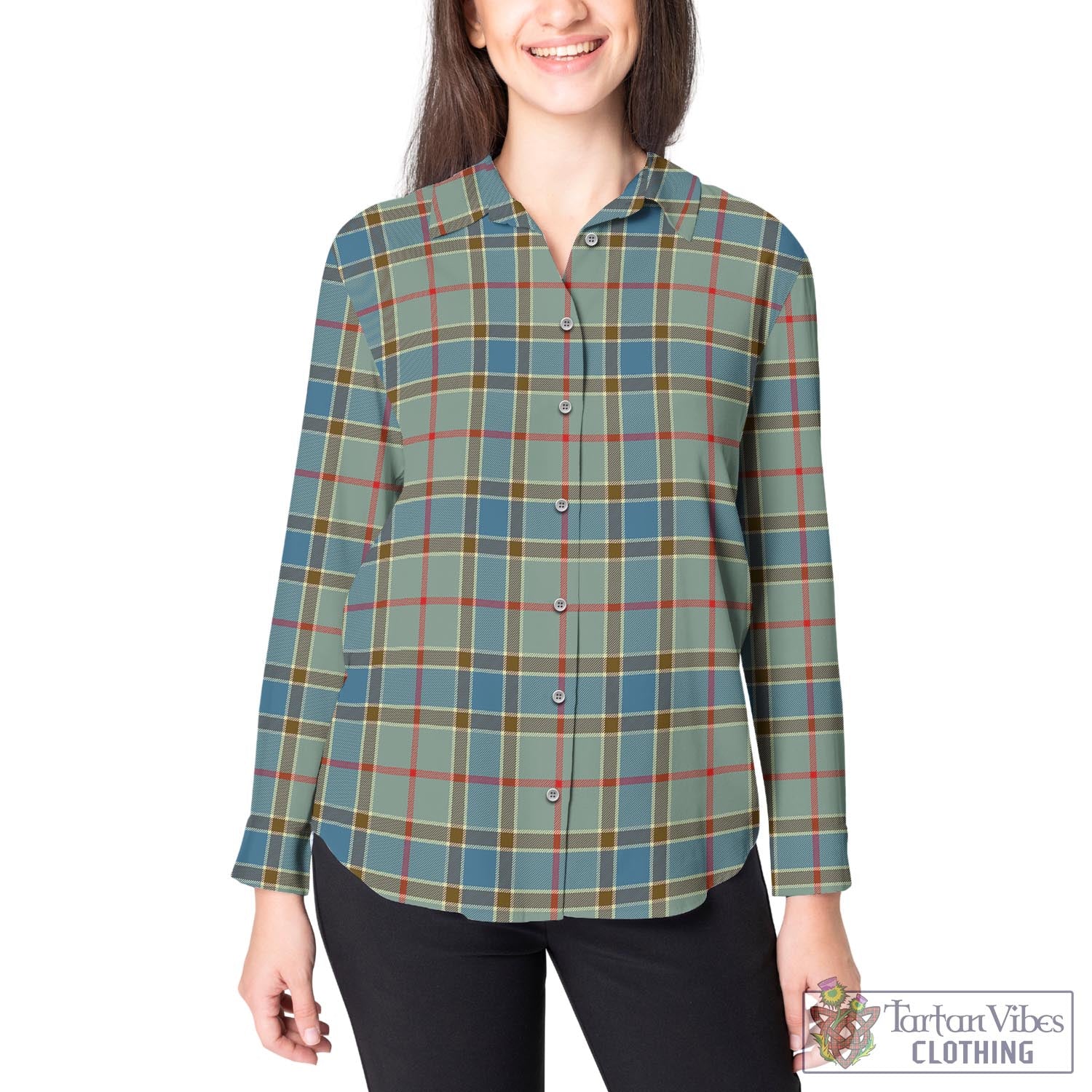 Balfour Blue Tartan Womens Casual Shirt