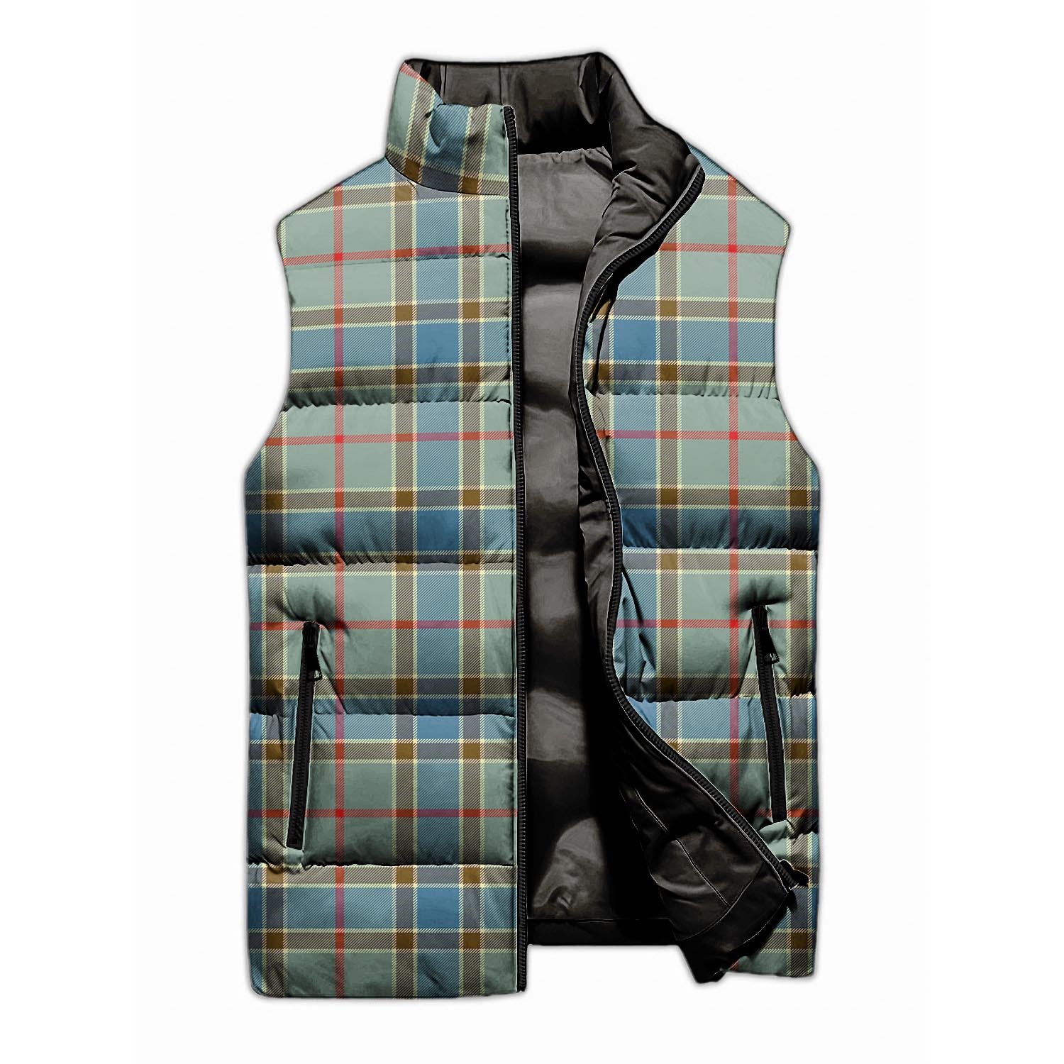 Balfour Blue Tartan Sleeveless Puffer Jacket - Tartanvibesclothing