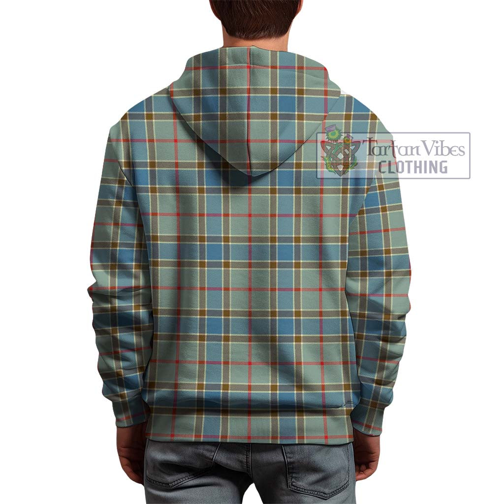 Tartan Vibes Clothing Balfour Blue Tartan Hoodie with Family Crest DNA In Me Style