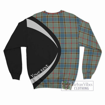 Balfour Blue Tartan Sweatshirt with Family Crest Circle Style