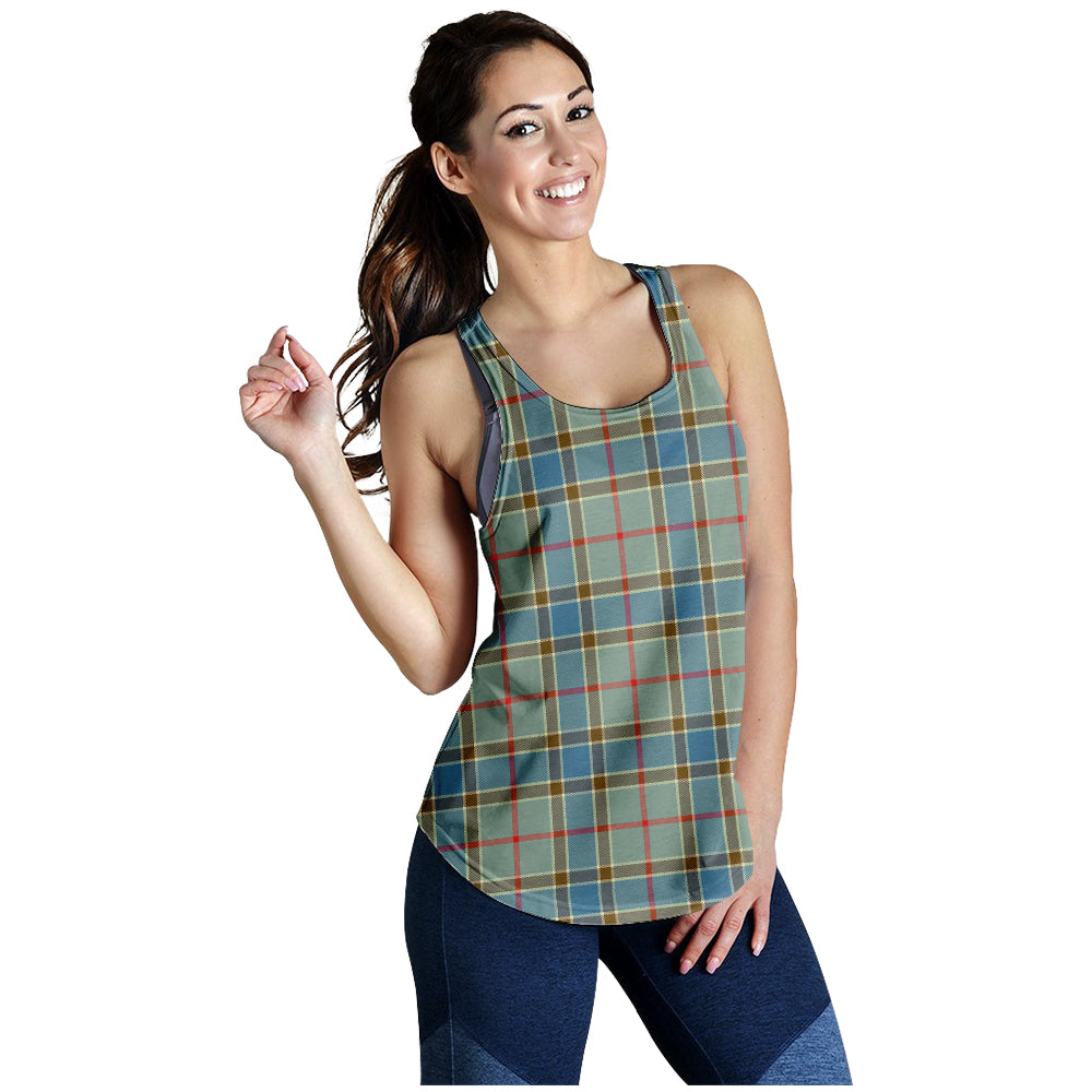 Balfour Blue Tartan Women Racerback Tanks - Tartanvibesclothing