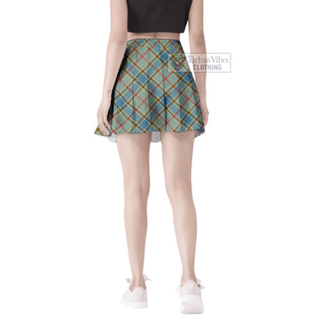 Balfour Blue Tartan Women's Plated Mini Skirt