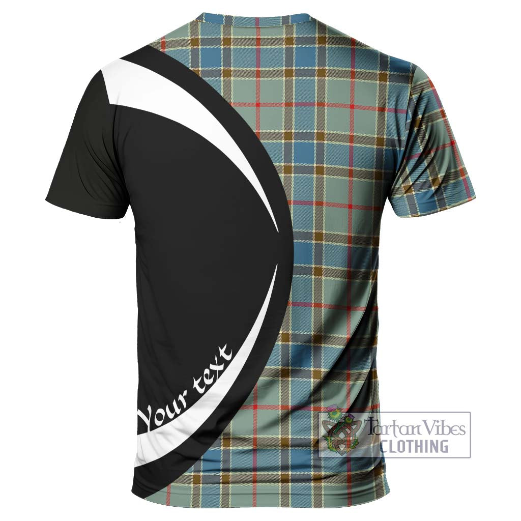 Tartan Vibes Clothing Balfour Blue Tartan T-Shirt with Family Crest Circle Style