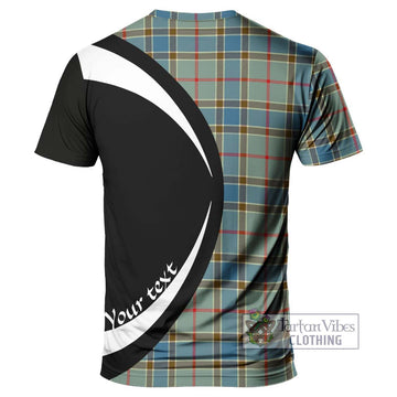 Balfour Blue Tartan T-Shirt with Family Crest Circle Style