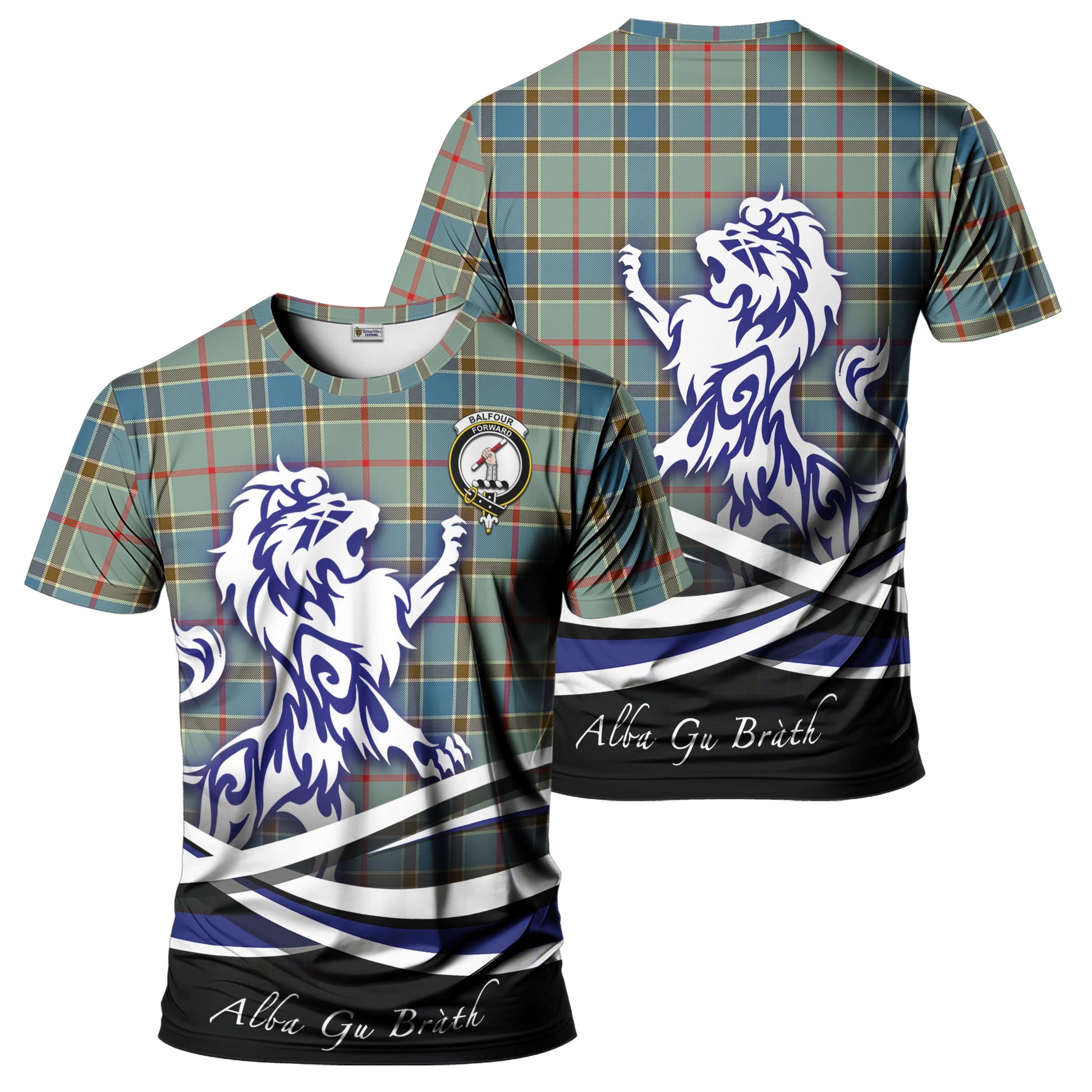 balfour-blue-tartan-t-shirt-with-alba-gu-brath-regal-lion-emblem