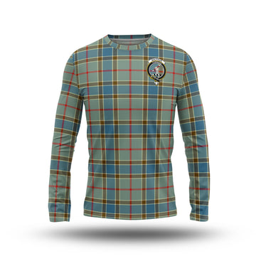 Balfour Blue Tartan Long Sleeve T-Shirt with Family Crest