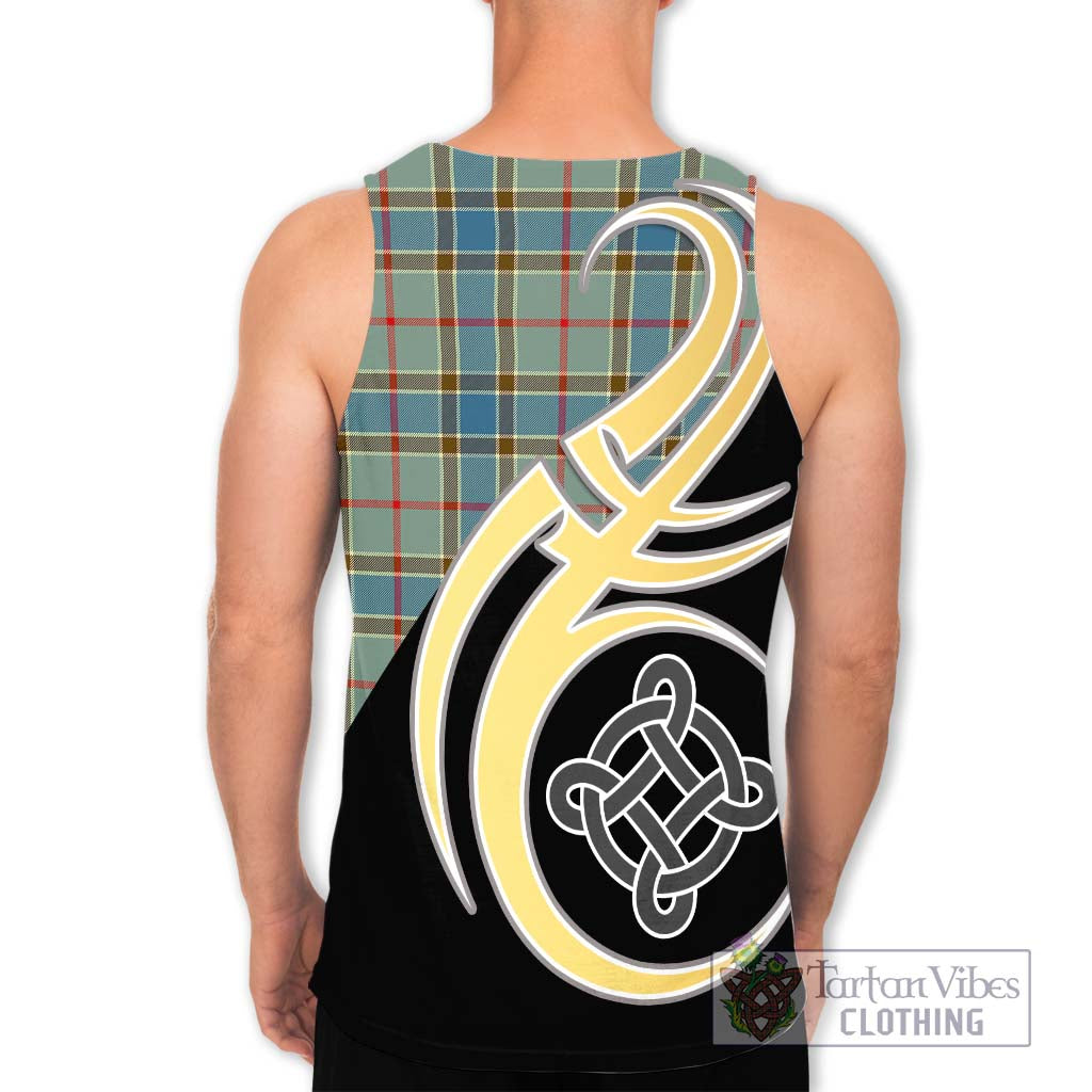 Balfour Blue Tartan Men's Tank Top with Family Crest and Celtic Symbol Style - Tartan Vibes Clothing