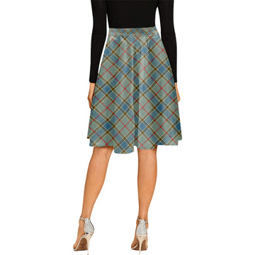 Balfour Blue Tartan Melete Pleated Midi Skirt