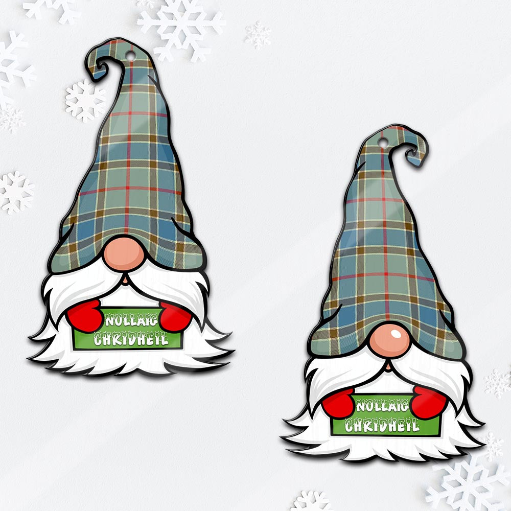 Balfour Blue Gnome Christmas Ornament with His Tartan Christmas Hat Mica Ornament - Tartanvibesclothing