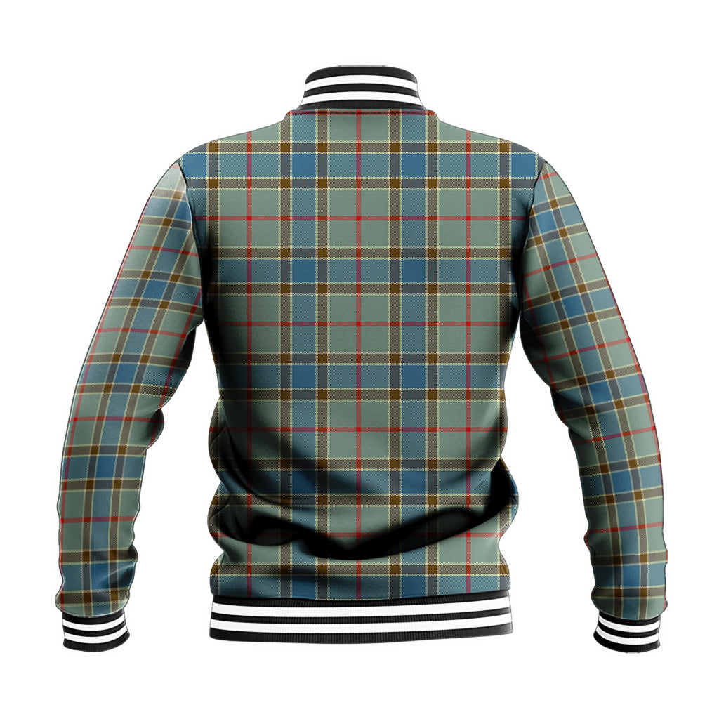 Balfour Blue Tartan Baseball Jacket with Family Crest - Tartan Vibes Clothing