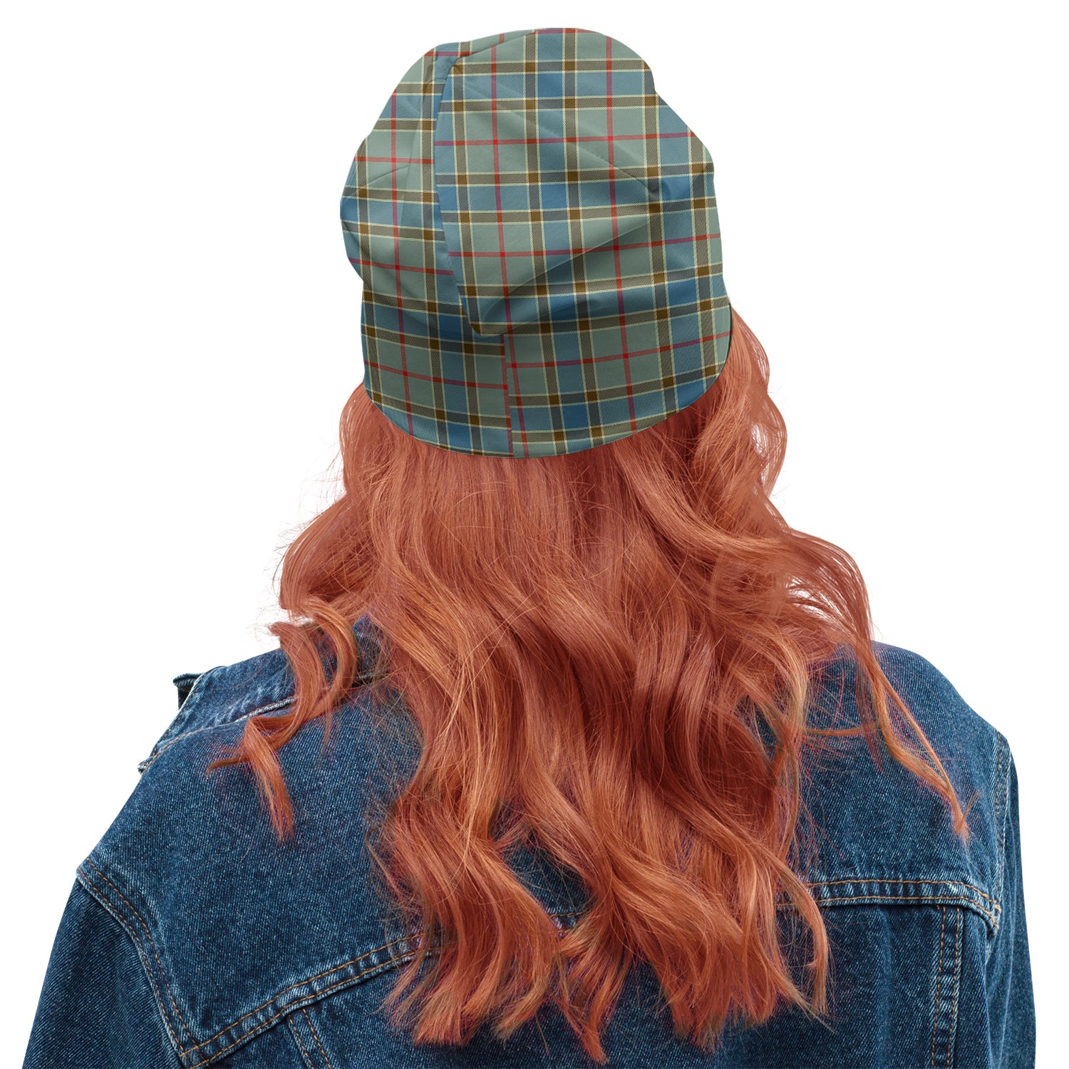 Balfour Blue Tartan Beanies Hat with Family Crest - Tartan Vibes Clothing