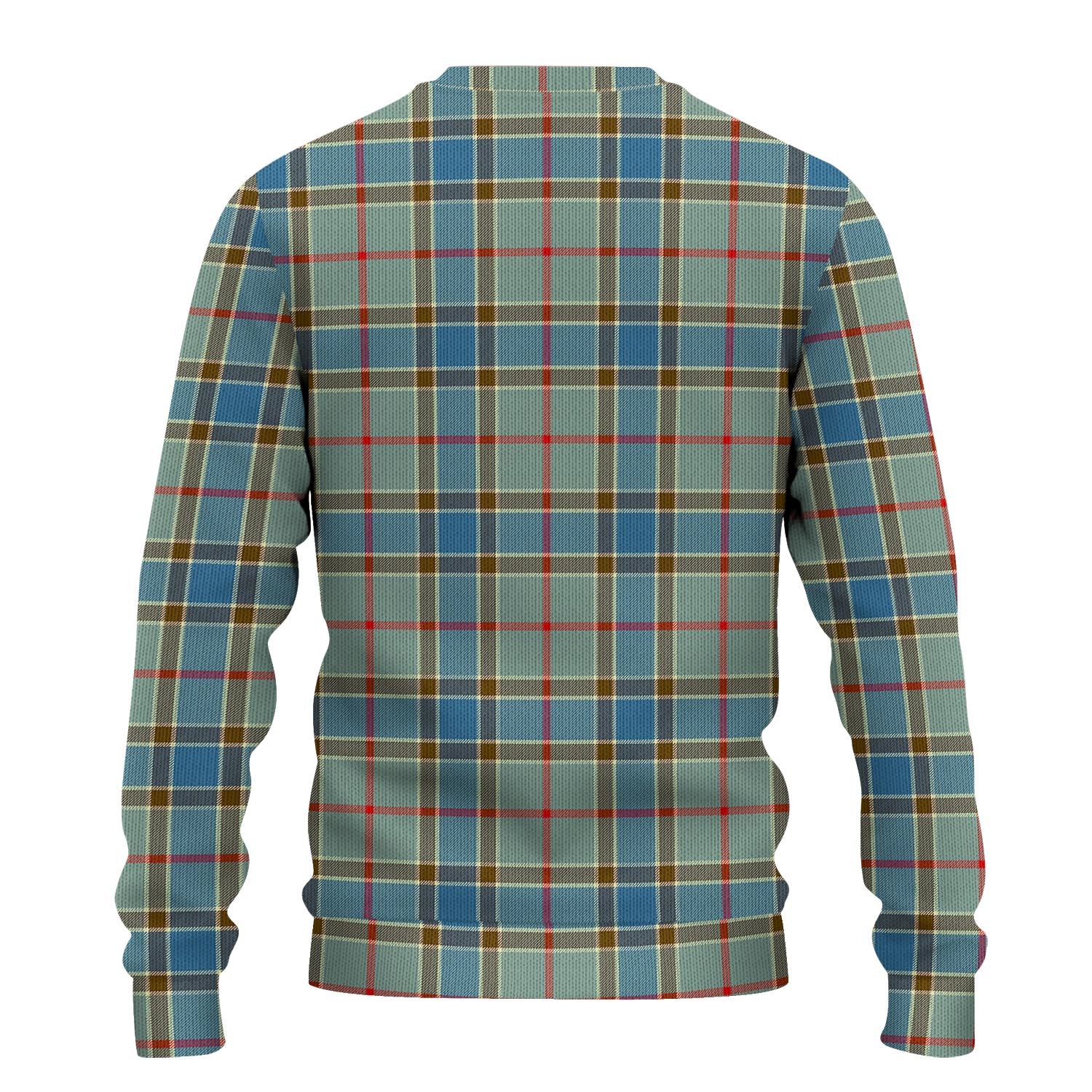 Balfour Blue Tartan Knitted Sweater with Family Crest - Tartanvibesclothing