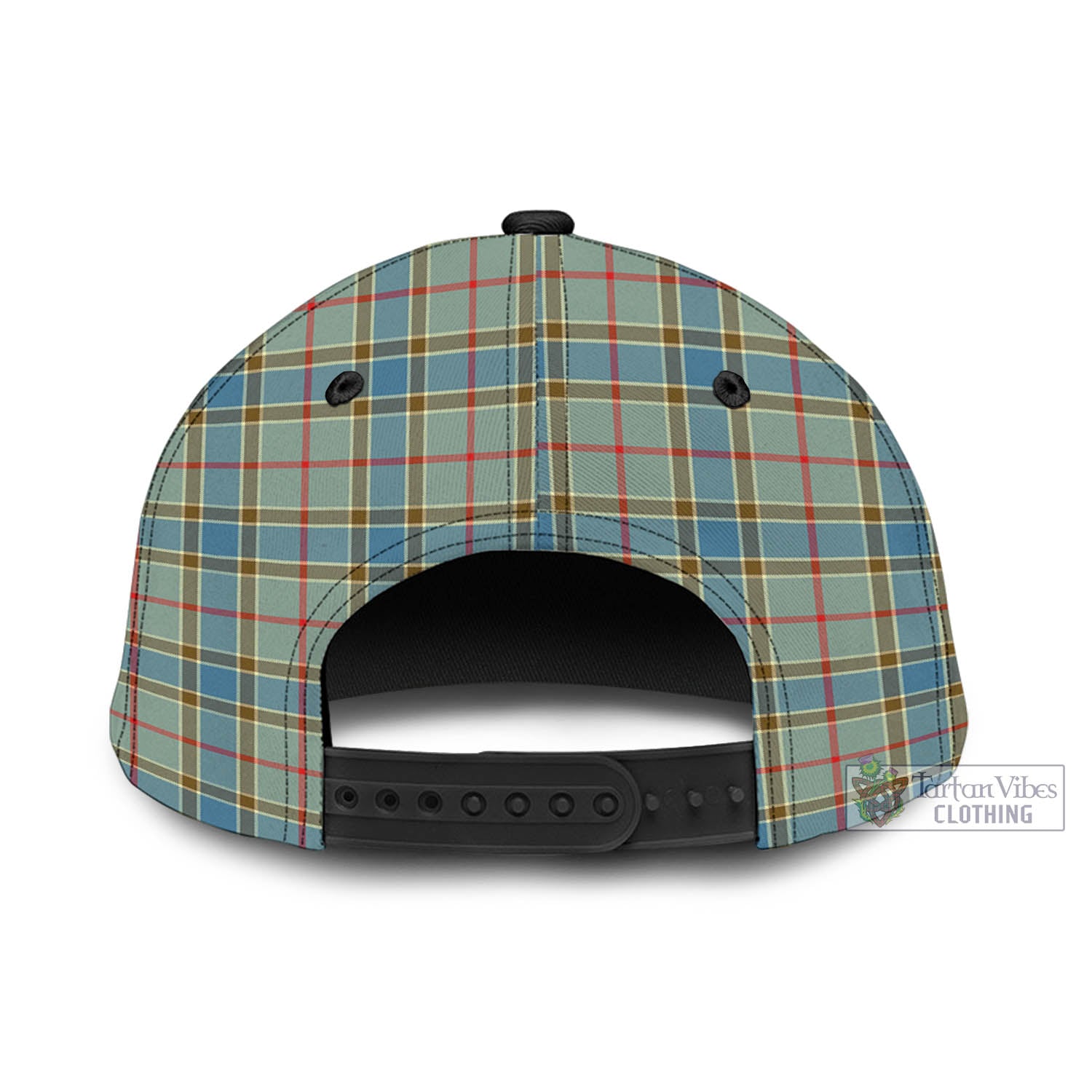 Tartan Vibes Clothing Balfour Blue Tartan Classic Cap with Family Crest In Me Style