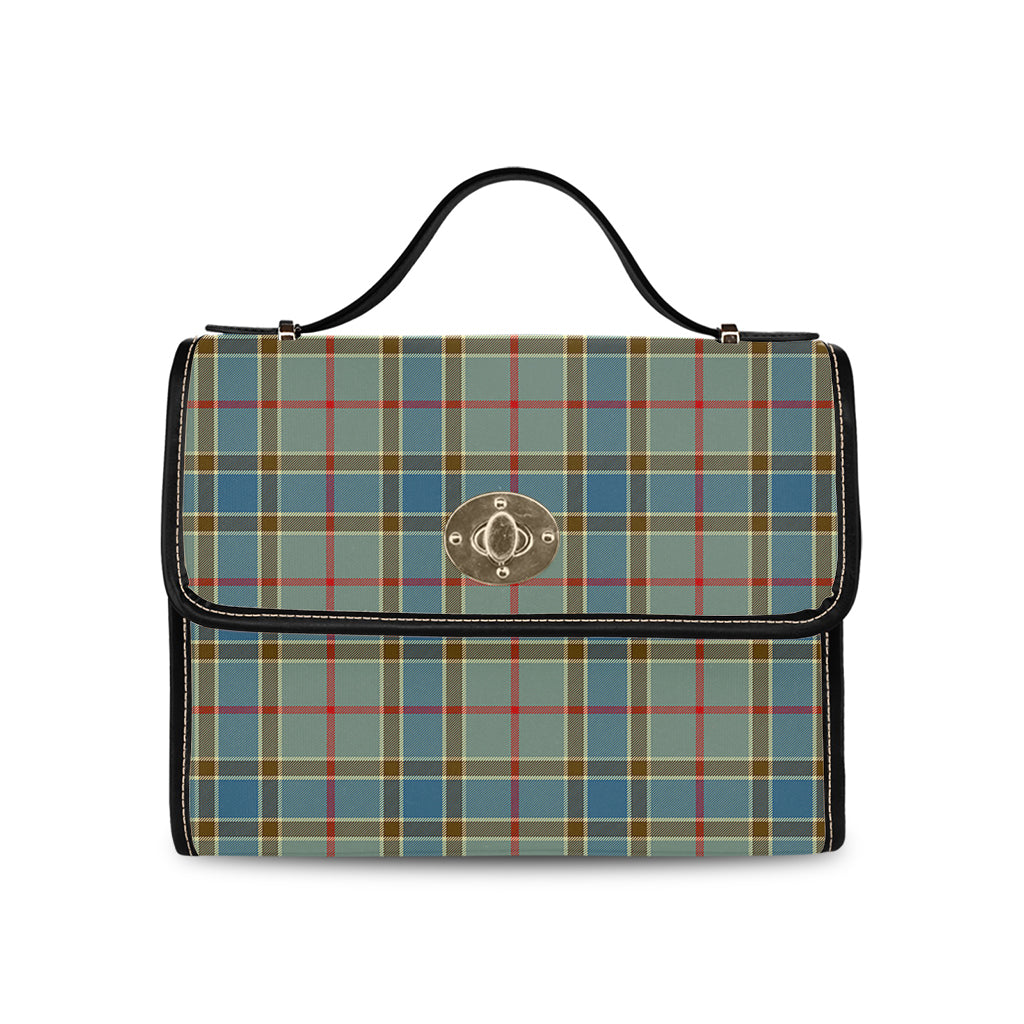 Balfour Blue Tartan Leather Strap Waterproof Canvas Bag - Tartanvibesclothing