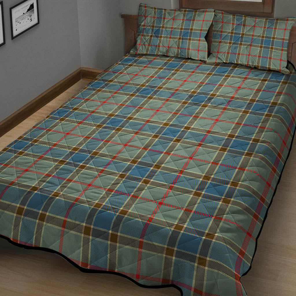 Balfour Blue Tartan Quilt Bed Set - Tartanvibesclothing