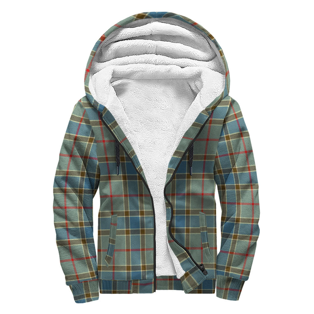 Balfour Blue Tartan Sherpa Hoodie with Family Crest - Tartanvibesclothing