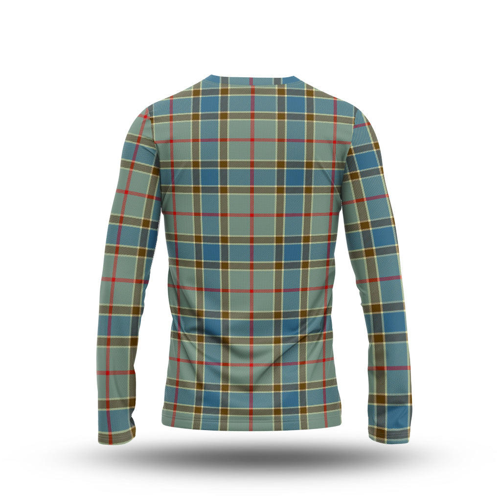 Balfour Blue Tartan Long Sleeve T-Shirt with Family Crest - Tartanvibesclothing