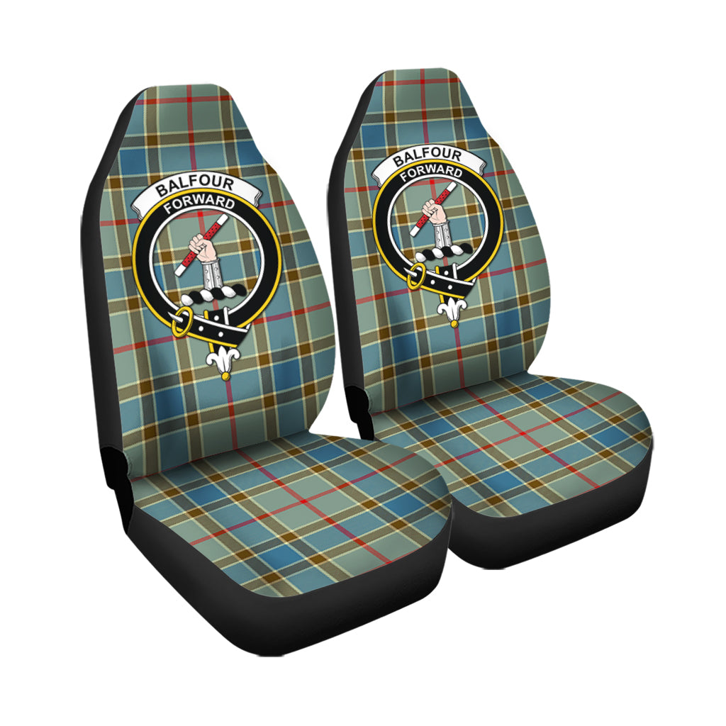 Balfour Blue Tartan Car Seat Cover with Family Crest - Tartanvibesclothing