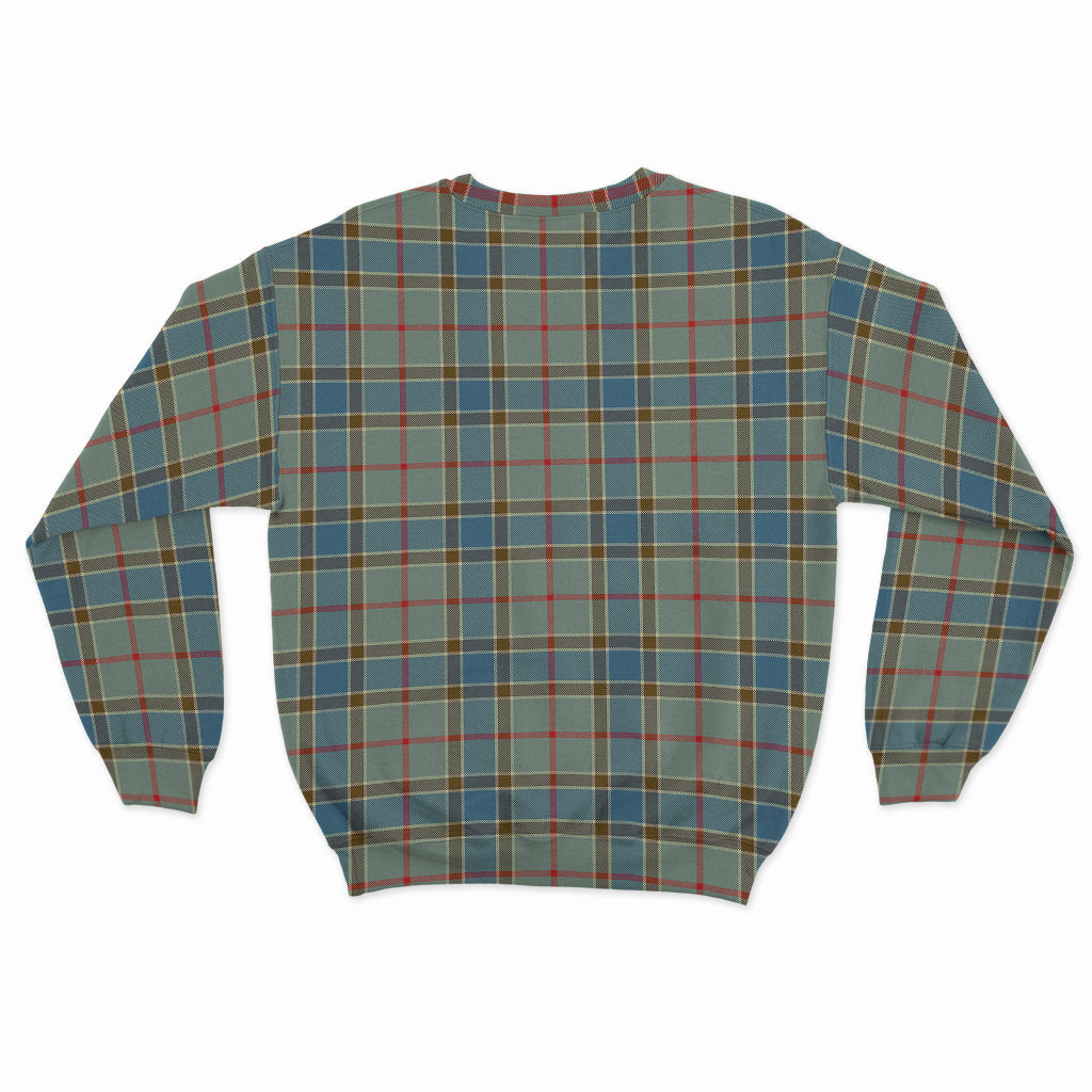 Balfour Blue Tartan Sweatshirt with Family Crest - Tartan Vibes Clothing