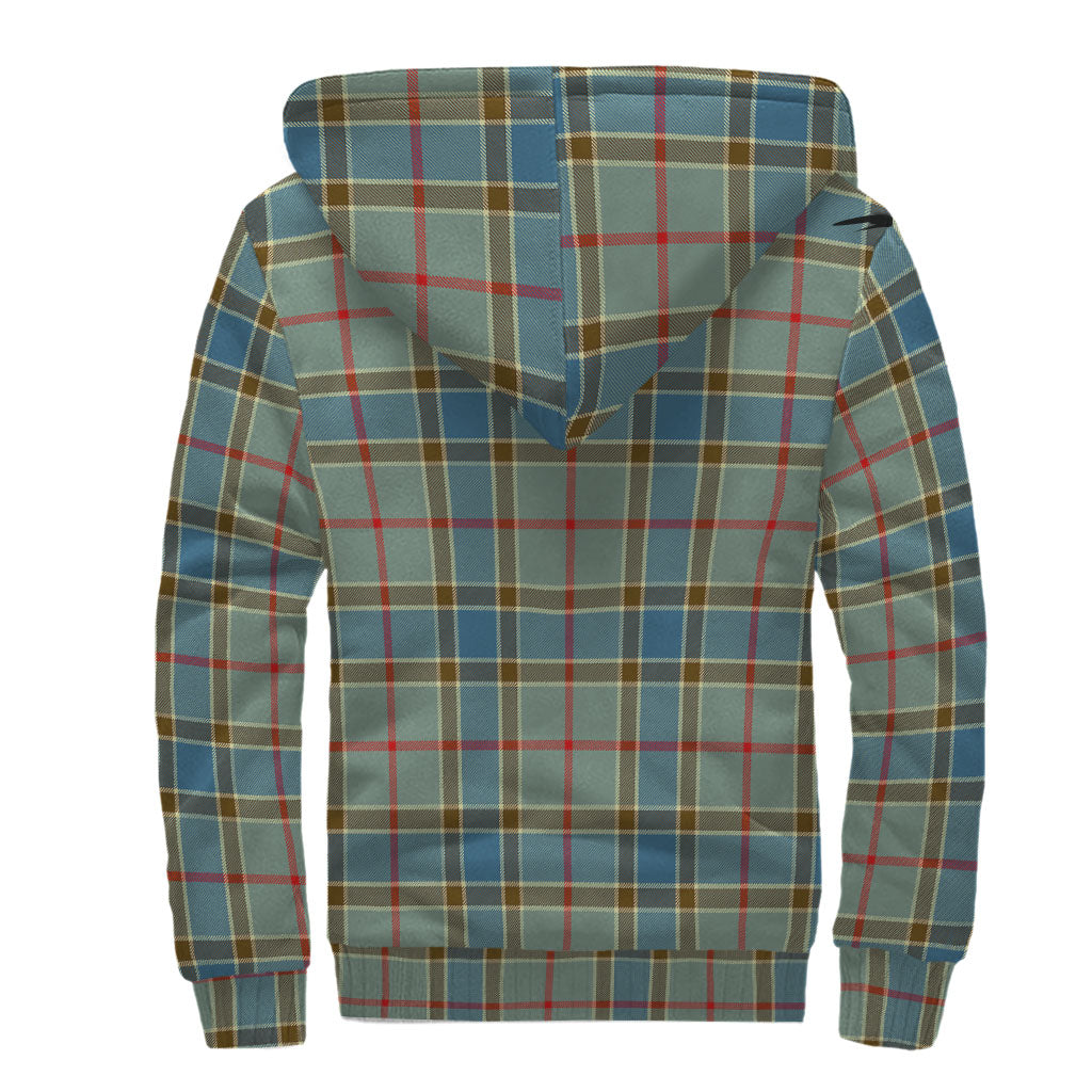 Balfour Blue Tartan Sherpa Hoodie with Family Crest - Tartanvibesclothing