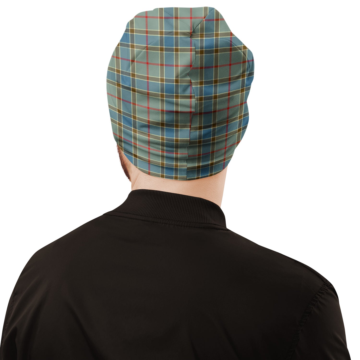 Balfour Blue Tartan Beanies Hat with Family Crest - Tartan Vibes Clothing