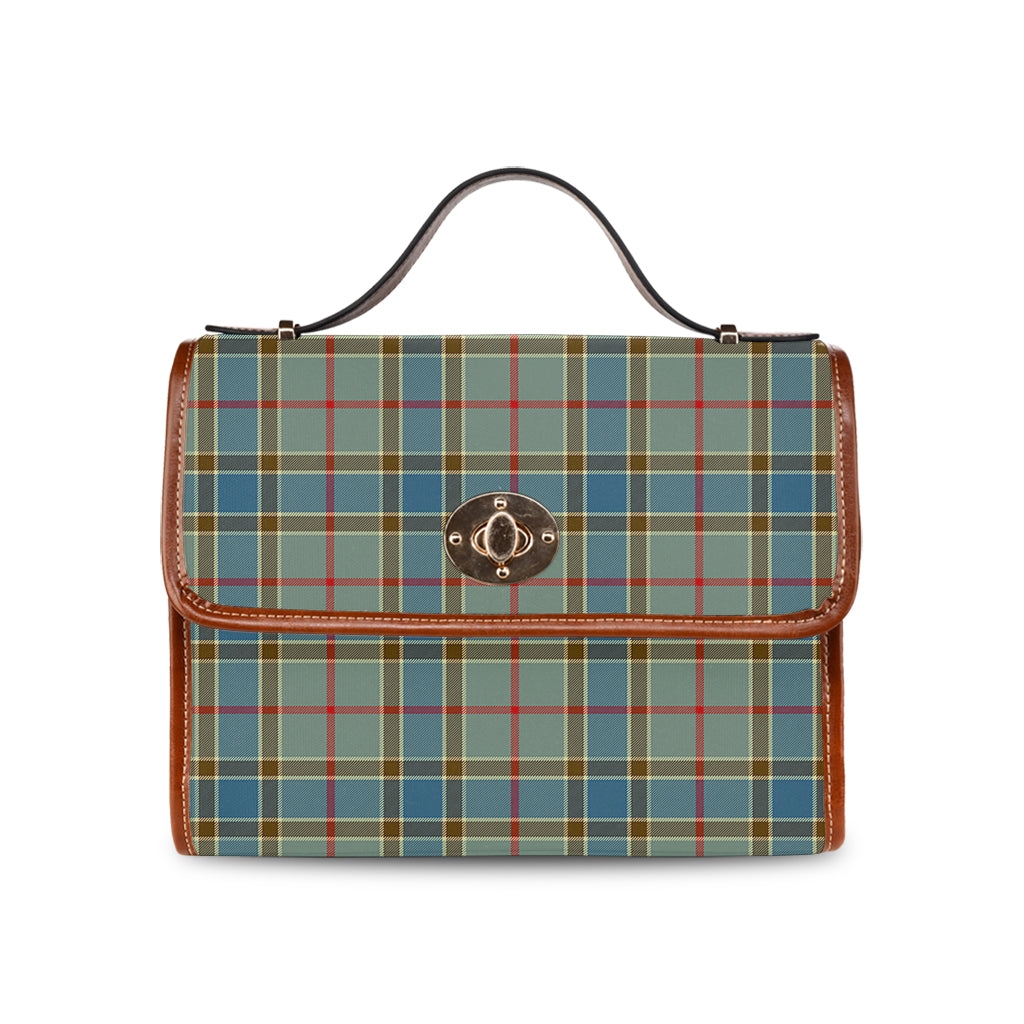 Balfour Blue Tartan Leather Strap Waterproof Canvas Bag - Tartanvibesclothing