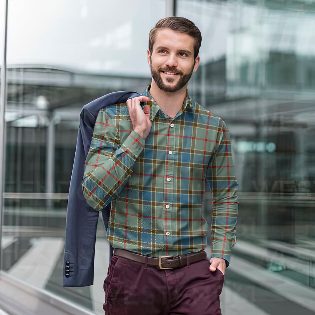 Balfour Blue Tartan Long Sleeve Button Up Shirt - Tartanvibesclothing