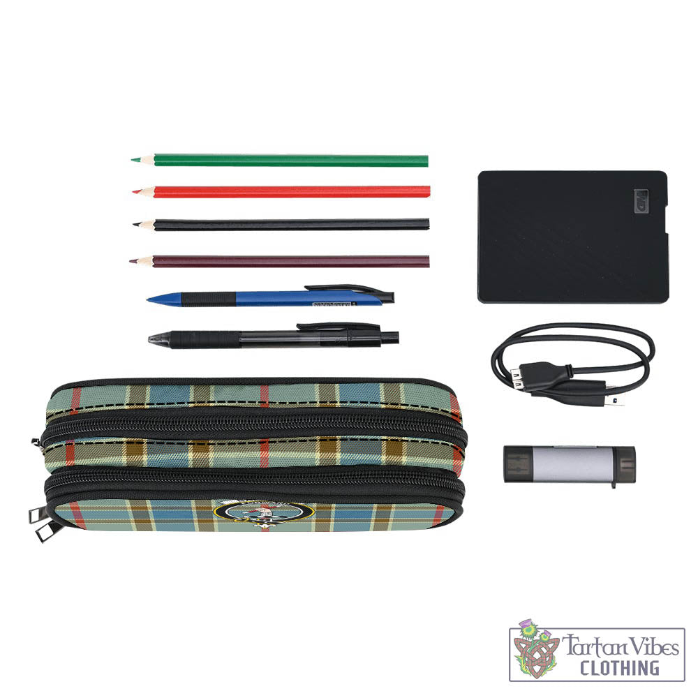 Tartan Vibes Clothing Balfour Blue Tartan Pen and Pencil Case with Family Crest