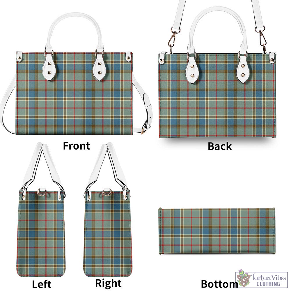 Tartan Vibes Clothing Balfour Blue Tartan Luxury Leather Handbags