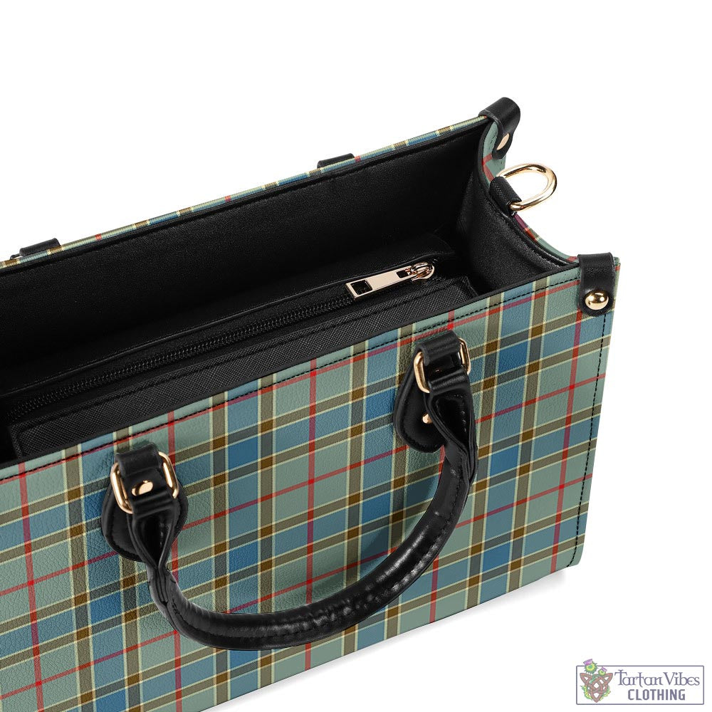 Tartan Vibes Clothing Balfour Blue Tartan Luxury Leather Handbags