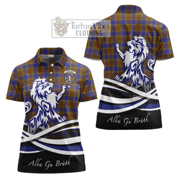 Balfour Tartan Women's Polo Shirt with Alba Gu Brath Regal Lion Emblem