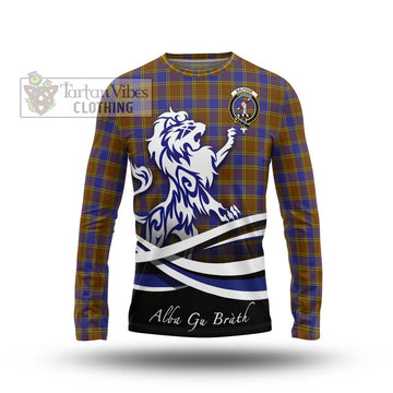 Balfour Tartan Long Sleeve T-Shirt with Alba Gu Brath Regal Lion Emblem