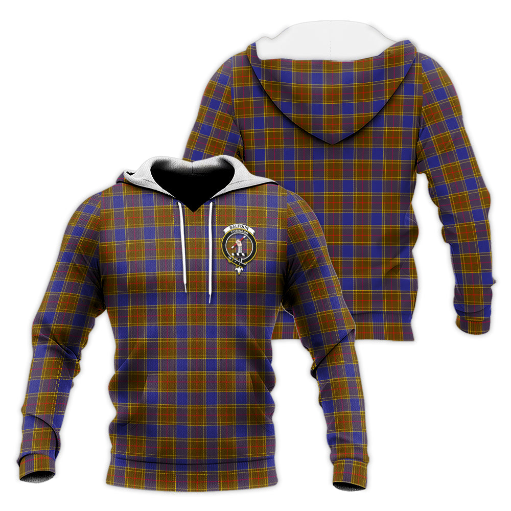 Balfour Modern Tartan Knitted Hoodie with Family Crest Unisex Knitted Hoodie - Tartanvibesclothing