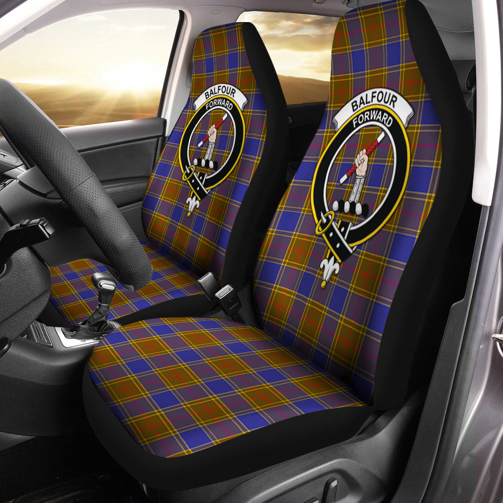 Balfour Modern Tartan Car Seat Cover with Family Crest One Size - Tartanvibesclothing