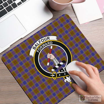 Balfour Tartan Mouse Pad with Family Crest