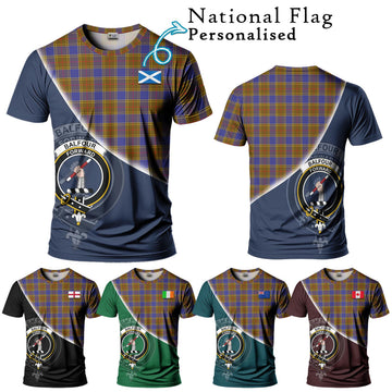 Balfour Tartan T-Shirt with Personalised National Flag and Family Crest Half Style