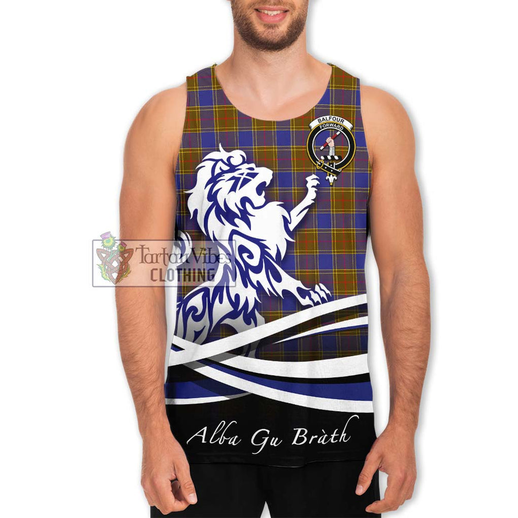 Balfour Tartan Men's Tank Top with Alba Gu Brath Regal Lion Emblem Men - Tartanvibesclothing Shop