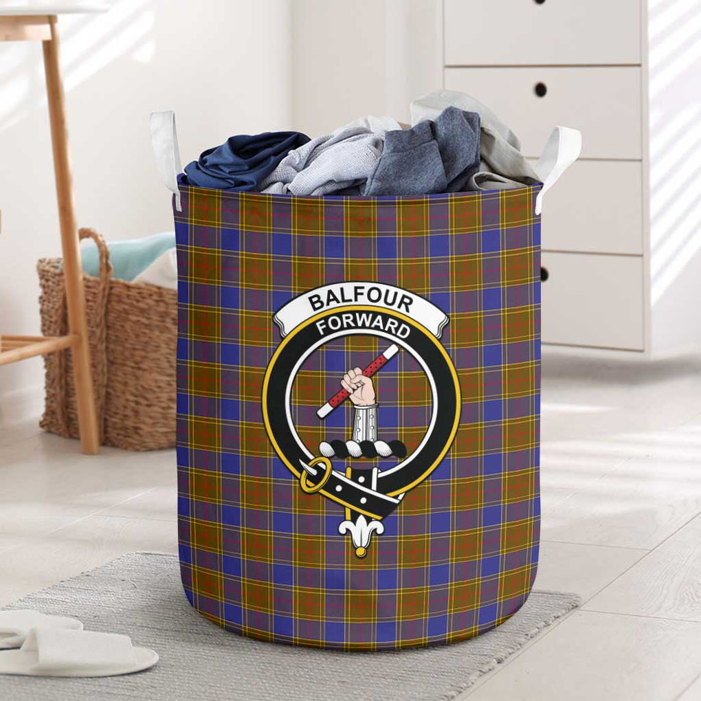 Balfour Tartan Laundry Basket with Family Crest One Size - Tartanvibesclothing Shop