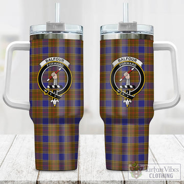 Balfour Tartan and Family Crest Tumbler with Handle